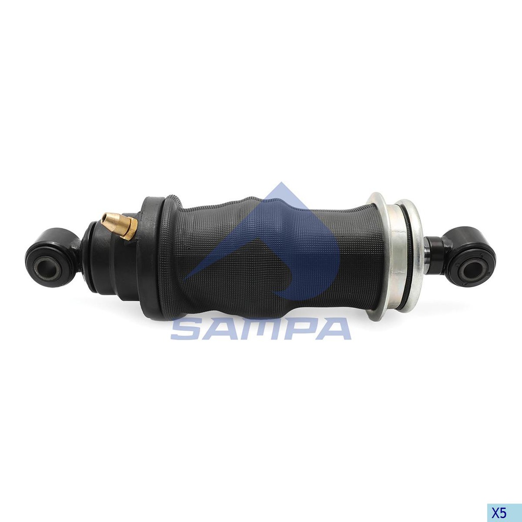 Cabin shock absorber, with air bellow