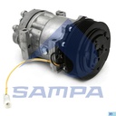Compressor, air conditioning, oil filled