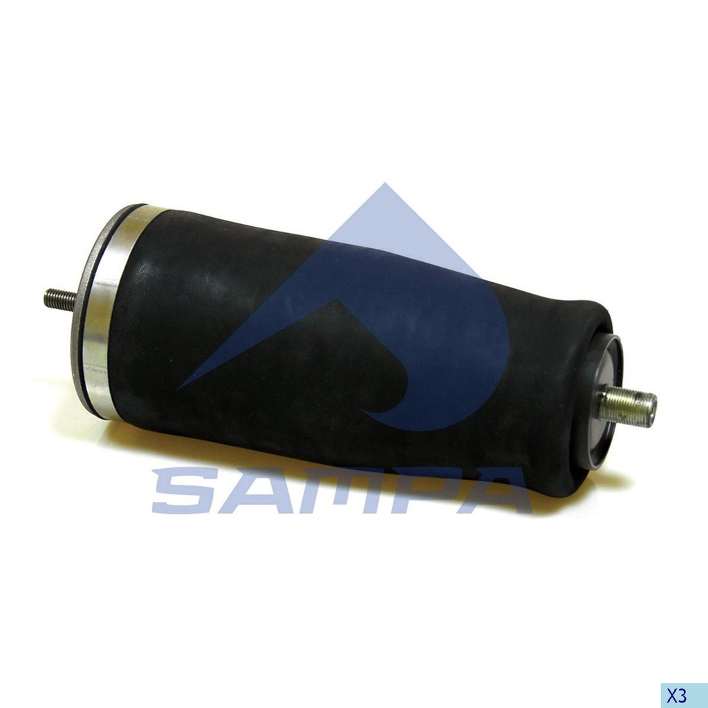 Air spring, with steel piston